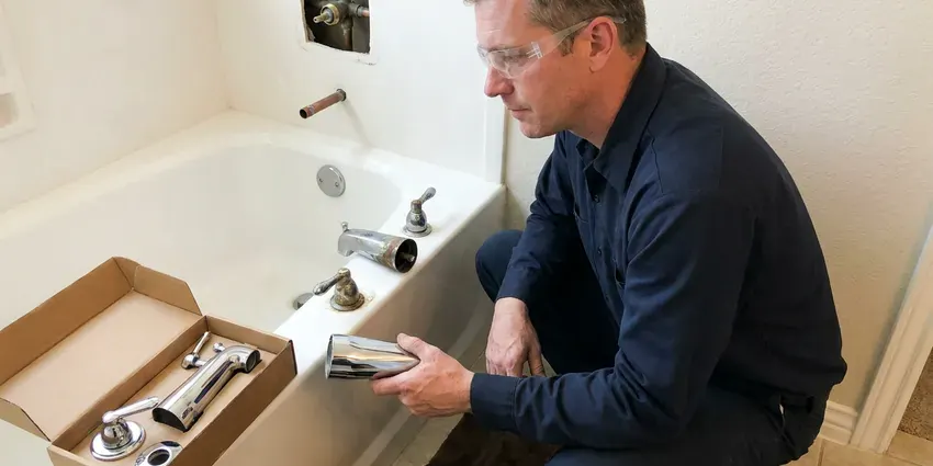 Local urinal installation by BWM Plumbing, Boston