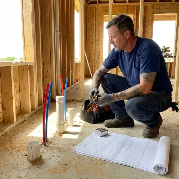 BWM Plumbing technician providing new construction plumbing in Worcester, MA