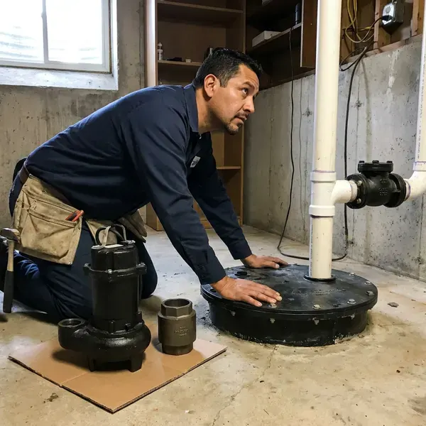 Professional sewage ejector pump installation, Worcester, MA