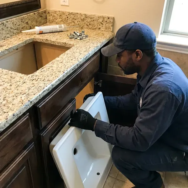 Local sink installation by BWM Plumbing, Springfield, MA