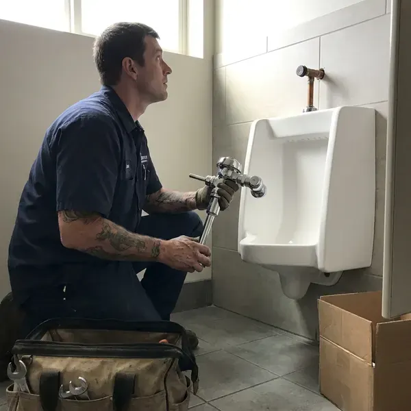 Professional urinal installation, Boston, MA