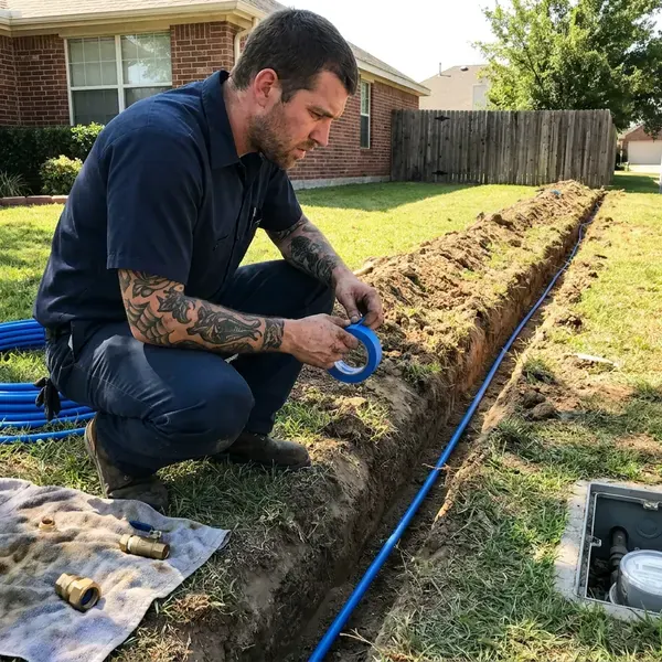 BWM Plumbing technician providing water line replacement in Boston, MA